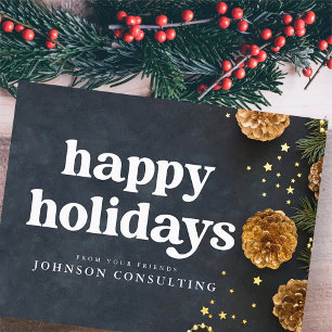 Carte Postale Faire-part Joyeuses Vacances Étoiles modernes et cônes de pin