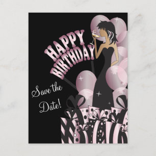 Carte Postale Faire-part Joyeux Anniversaire Diva Girl   Nom DO-IT-YOURSELF