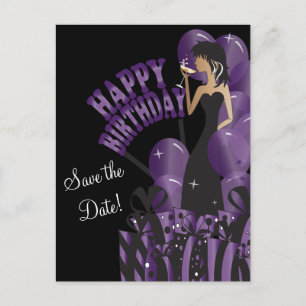 Carte Postale Faire-part Joyeux anniversaire Diva Girl   Nom do-it-yourself