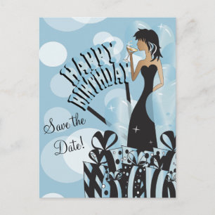 Carte Postale Faire-part Joyeux Anniversaire Diva Girl   Nom fait maison   