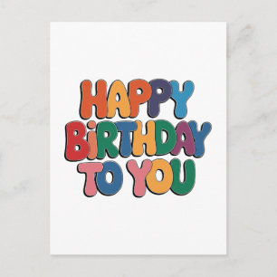 Carte Postale Faire-part Joyeux anniversaire rétro