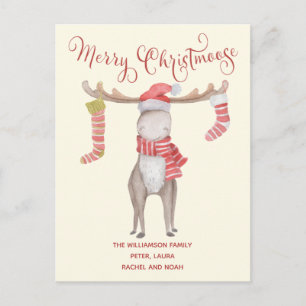 Carte Postale Faire-part Joyeux Moderne Élan Joyeux Noël Fêtes