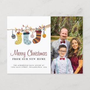 Carte Postale Faire-part Joyeux Noël Nouveau Accueil Photo Déménagement