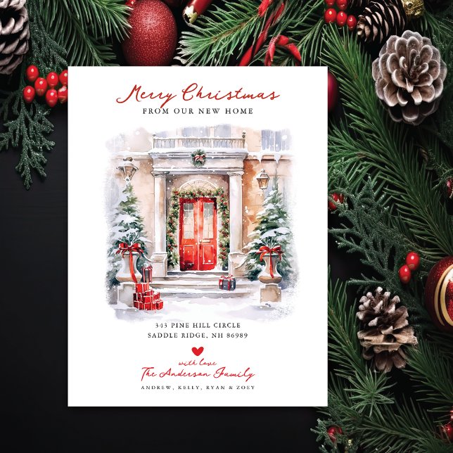 Carte Postale Faire-part Joyeux Noël Nouveau foyer Se déplacer (Créateur téléchargé)