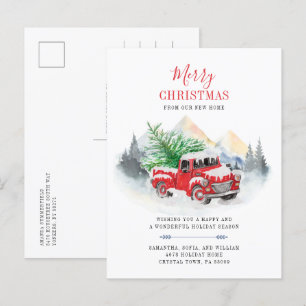 Carte Postale Faire-part Joyeux Noël Nouvelle adresse Holiday Moving