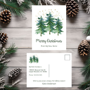Carte Postale Faire-part Joyeux Noël Nouvelle Maison Pins