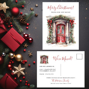 Carte Postale Faire-part Joyeux Noël Nouvelle Maison Porte D'entrée Déménag