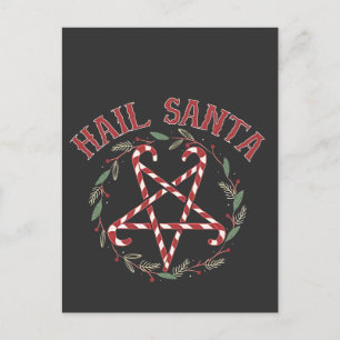 Carte Postale Faire-part Joyeux Noël Satan Krampus Xmas Diable Bonbons