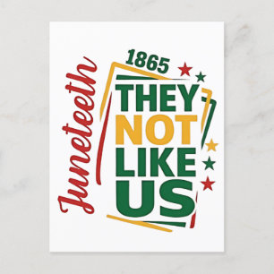 Carte Postale Faire-part Juneteenth Ils ne sont pas comme nous 1865 Histoir