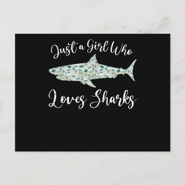 Carte Postale Faire-part Just Girl Who Loves Sharks (Devant)