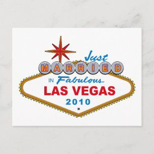 Carte Postale Faire-part Juste marié à Las Vegas fabuleux 2010