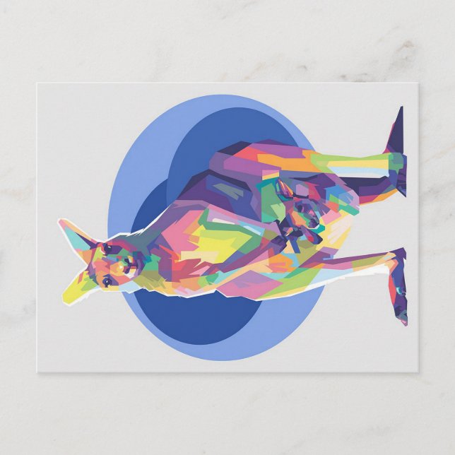 Carte Postale Faire-part Kangourou dans le pop art | Cadeau parfait (Devant)