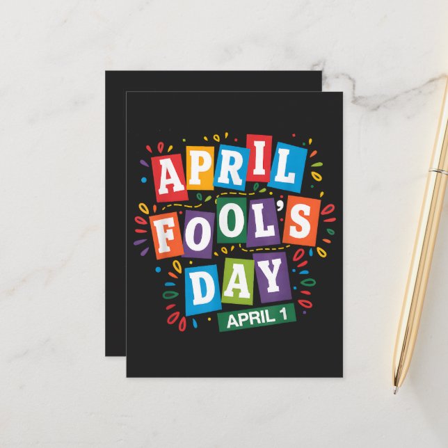 Carte Postale Faire-part Kit de blagues drôles pour le 1er avril (Devant/Arrière en situation)