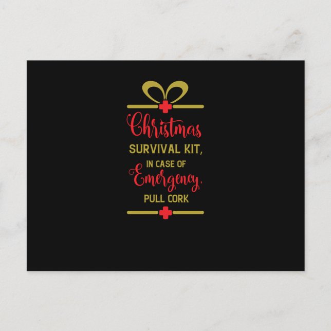 Carte Postale Faire-part kit de survie de noël (Devant)