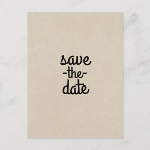 Carte Postale Faire-part Kraft Brun Chic Mariage Campagnard Enregistrez la