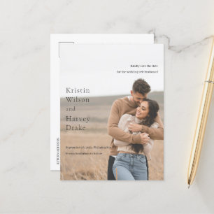 Carte Postale Faire-part Kristin Photo Mariage moderne Enregistrer la date