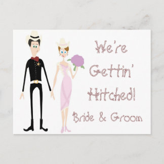 Carte Postale Faire-part KRW Enregistrer la date Western Mariage Card