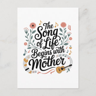 Carte Postale Faire-part La Chanson De La Vie Commence Avec Mère