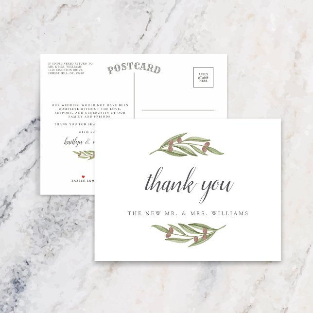 Carte Postale Faire-part La collection de mariage Olive Branch (Créateur téléchargé)
