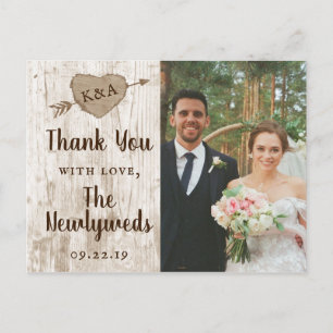 Carte Postale Faire-part La collection de mariage The Carved Heart Tree Mer