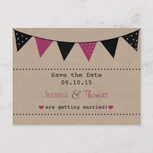 Carte Postale Faire-part La collection de mariage The Modern Pink Bunting