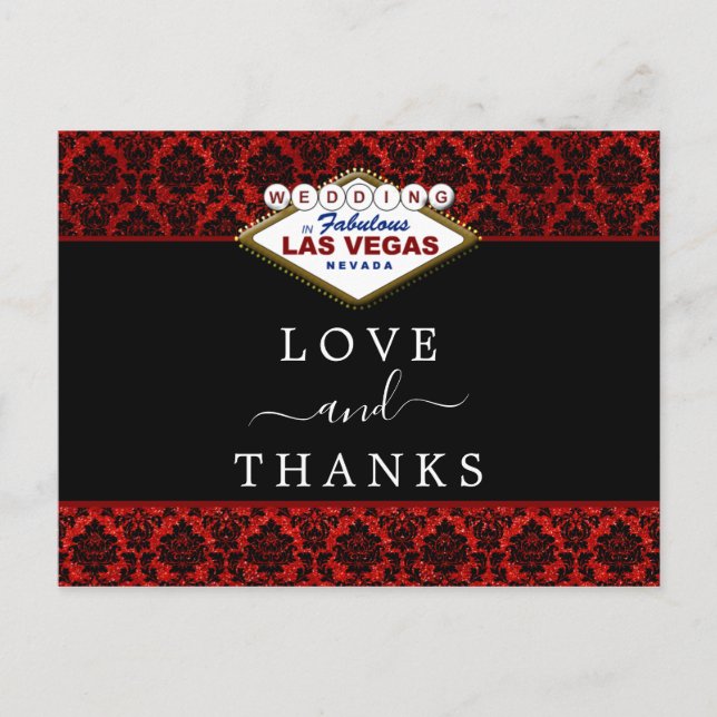 Carte Postale Faire-part La collection de mariages Glitter Damask Las Vegas (Devant)