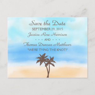 Carte Postale Faire-part La collection de mariages Watercolor Beach