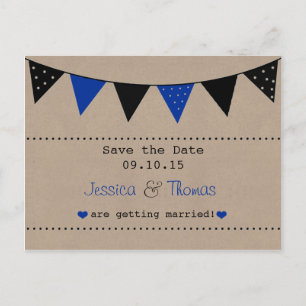 Carte Postale Faire-part La collection moderne de Mariages de Bunting Bleu