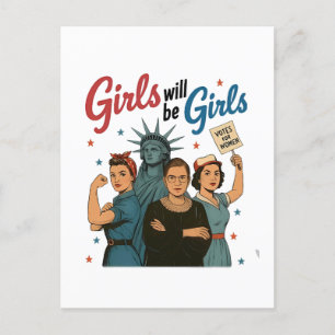 Carte Postale Faire-part La fille sera le féminisme de l'égalité des droits