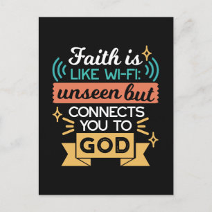 Carte Postale Faire-part La foi est comme le WiFi Citation chrétienne drôle