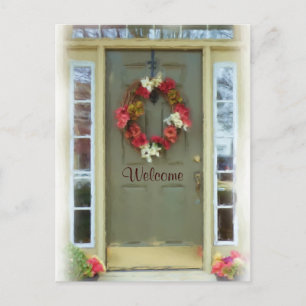 Carte Postale Faire-part La nouvelle maison de porte bienvenue a juste