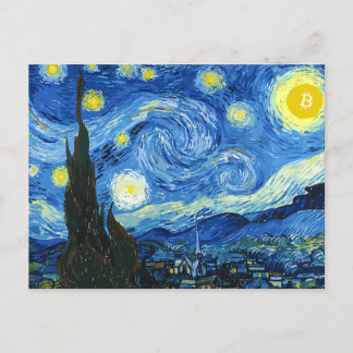 Carte Postale Faire-part La nuit du Bitcoïny