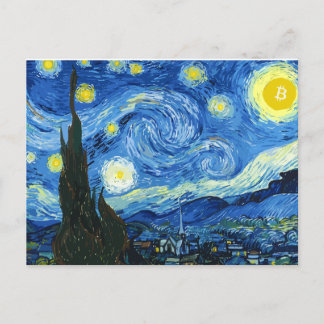 Carte Postale Faire-part La nuit du Bitcoïny