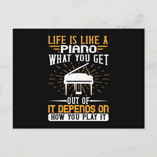 Carte Postale Faire-part La Vie Est Comme Un Piano (Devant)