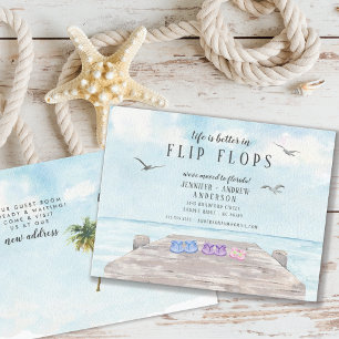 Carte Postale Faire-part La Vie Est Meilleure En Flip Flops En Mouvement Fa