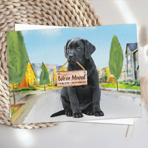 Carte Postale Faire-part Labrador Noir Nous Avons Déménagé Chien Mignon Dém