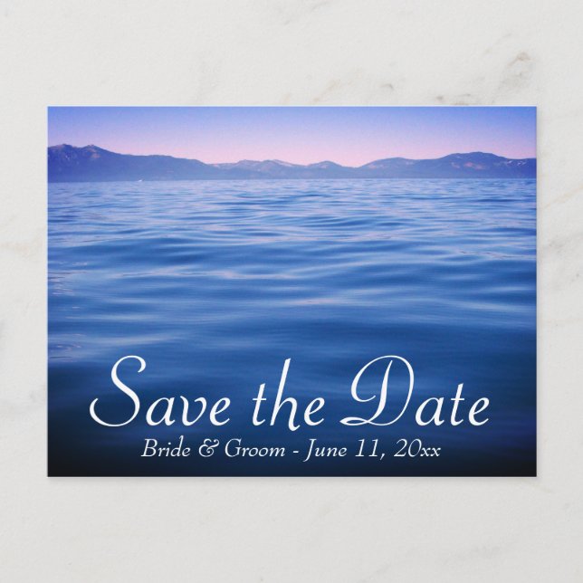 Carte Postale Faire-part Lac Tahoe, réservez la date (Devant)