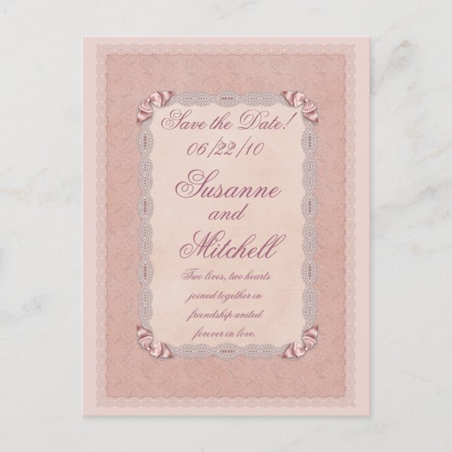 Carte Postale Faire-part Lace Elegance (Devant)