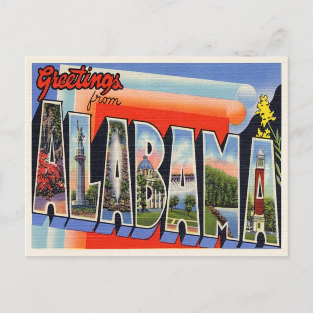 Carte Postale Faire-part L'Alabama vintage (Devant)