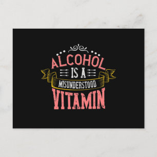 Carte Postale Faire-part L'alcool est une vitamine mal comprise