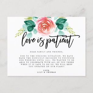 Carte Postale Faire-part L'Amour Est Le Report Mariage Patient