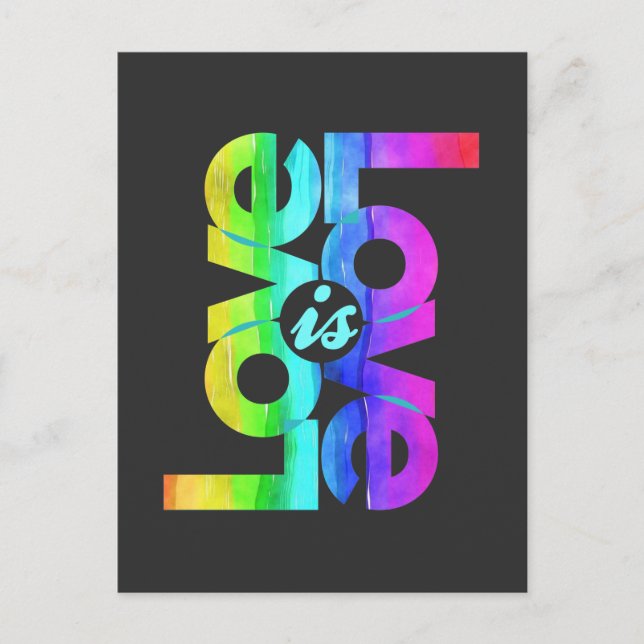 Carte Postale Faire-part L'amour LGBTQ est l'amour (Devant)