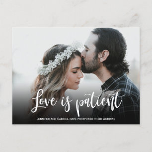 Carte Postale Faire-part L'amour mariage est le patient reporté Photo simpl