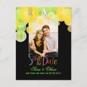 Carte Postale Faire-part Lanternes de PixDezines pour annoncer la date de v
