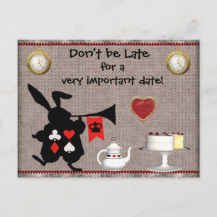 Carte Postale Faire-part Lapin de Wonderland Sauver la Date Baby Shower