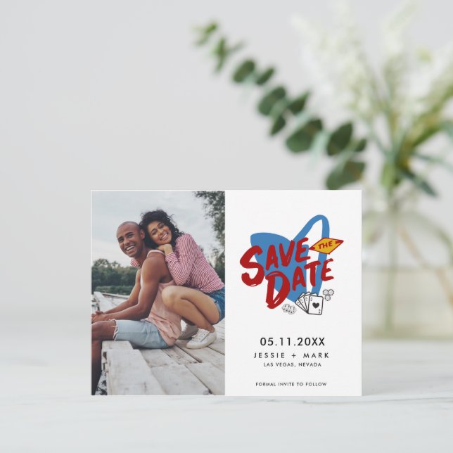 Carte Postale Faire-part Las Vegas Photo Save the Date (Debout devant)