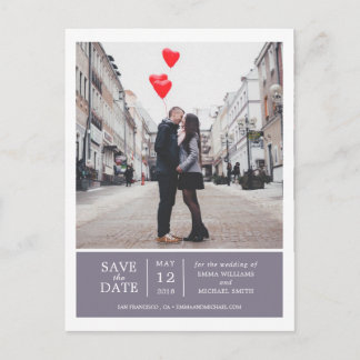 Carte Postale Faire-part Lavender Photo simple et moderne Enregistrer la da