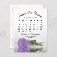 Lavender Purple Rose Calendrier Enregistrer la dat