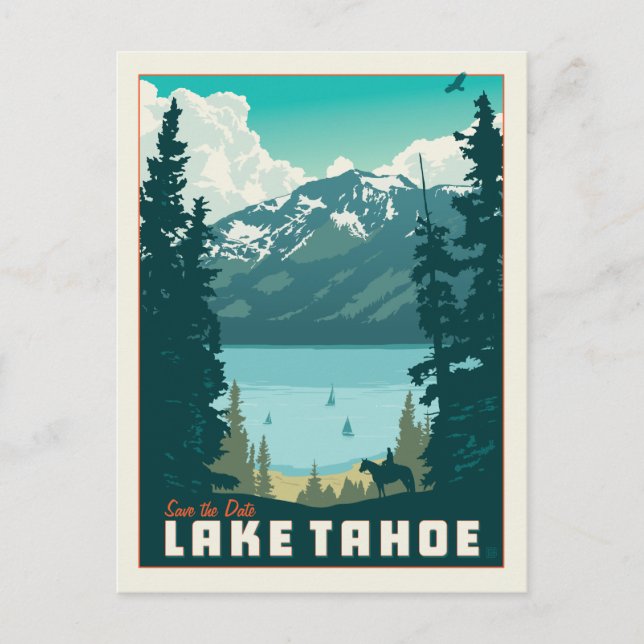 Carte Postale Faire-part Le lac Tahoe | Save the date (Devant)
