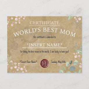 Carte Postale Faire-part Le Meilleur Certificate de maman